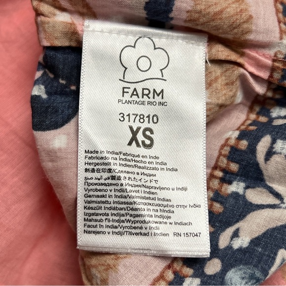 Farm Rio Pink Seashell Tapestry Cotton Mini Dress Size XS - Picture 9 of 13